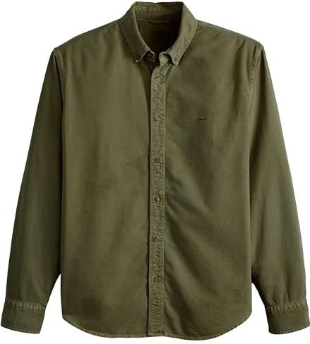 LEVI'S - Hemd - Kakigroen - Katoen - Lange Mouwen - Button Downkraag