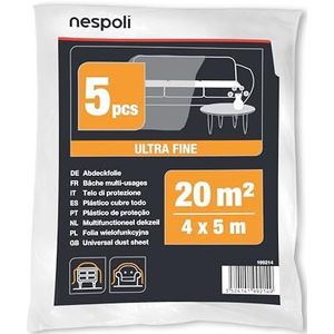 Nespoli Set met 5 afdekzeilen, 4 x 5 m