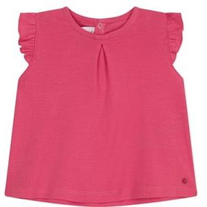Petit Bateau Blouse met korte mouwen voor meisjes, Pioen, 12 Maanden