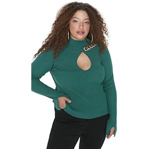 Trendyol Dames TBBAW23AN00120/Z�ümrüt Yeşili Sweater, Emerald Green, 4XL, Emerald Groen, 4XL Grote Maten