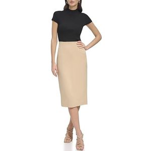DKNY Dames Pull On Pencil Rok, Sandelwood, X-Large, Sandalwood, XL