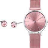 BERING Dames Horloge Quartz Movement - Charity Collection met roestvrij staal en saffierkristal 14134-999-GWP - Waterbestendig: 3 ATM, roze/zilver., armband
