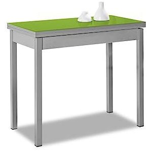 ASTIMESA Baaitype keukentafel, metaal, groen, 80 x 40 cm tot 80 x 80 cm