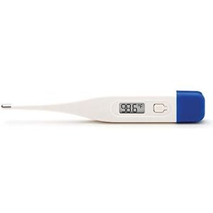 ADC Compacte digitale staafthermometer KIT, schakelbaar tussen °C/°F. Geschikt voor kinderen en volwassenen, Adtemp 413BK,Blauw-Wit