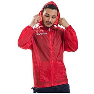 Givova Unisex Rain Basico gewatteerde jas, rood, M-L EU