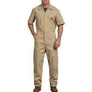 Dickies Werkoverall met korte mouwen voor heren, Kaki, M