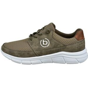 bugatti heren Mesh sneakers, ademende sneakers, elastische veters, Licht Groen, 40 EU