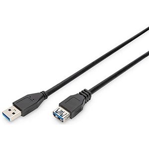 DIGITUS USB 3.2 Gen1 verlengkabel - 3.0 m - USB A (St) naar USB A (Bu) - 5 Gbit/s - verbindingskabel - zwart