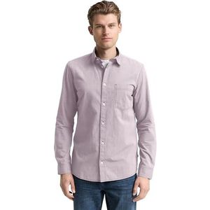 Tom Tailor - Overhemd - Rood Gestreept - Lange Mouwen - Met Borstzak