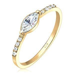 Elli Ring Dames Engagement Elegant met Kristallen in 925 Sterling Zilver