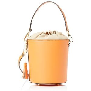 aleva Dames Bucket Bag van leer schoudertas, oranje, Eén Maat