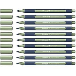 Schneider ML05001035 Metallic rollerball pennen (lijndikte 0,4 mm, hoogmetalen inkt, sneldrogend, behuizing van 88% biogebaseerde kunststof), 10 stuks in de kleur vintage groen metallic