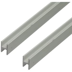 Alberts 499181 H-profiel | speciaal voor 16 mm dikke spaanplaat | aluminium, zilverkleurig geanodiseerd | 1000 x 19 x 30 mm | set van 2