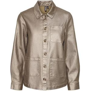 PIECES Pcnabia Ls Gold Jacket Fc, Gouden kleur, M