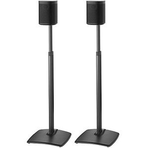 Sanus In hoogte verstelbare luidsprekerstandaard in draadloos paar voor Sonos One Play: 1 en Play: 3 – zwart