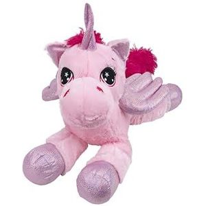 Pelux Grote pluche eenhoorn roze – extra large: 70 cm – glinsterende vleugels, poten en hoorn – extra zacht – kinderen 0 maanden – wereldbol Toys 41365