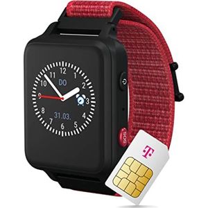 ANIO 5 smartwatch voor kinderen, editie 2022, kinderhorloge met simkaart, oproepen, berichten, met schoolmodus, SOS-functie, weer- en GPS-lokalisatie in het rood,mit SIM Karte + 30€ Amazon Gutschein