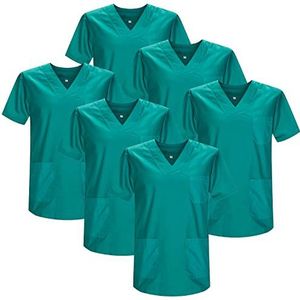 MISEMIYA - Set van 6 stuks - Sanitaire kippenuniform voor Mexico verpleegsters, groen 21, S