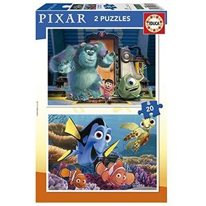 Educa - Disney Pixar | Set van 2 puzzels voor kinderen met 20 delen, ca. 1 keer gemonteerd: 28 x 20 cm, bestaande uit grote, perfect afgewerkte stukken, vanaf 4 jaar (19673)