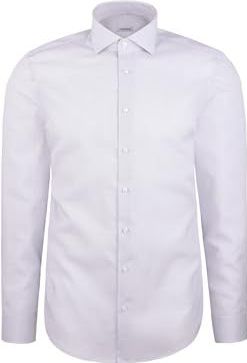 Seidensticker - 845334 - Chemise - Blauw - Manches Longues - Coupe Droite