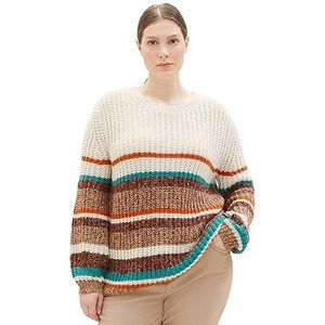 TOM TAILOR Dames Plussize Pullover, 32444 - Blush Multicolor Stripe, 54 Grote maten