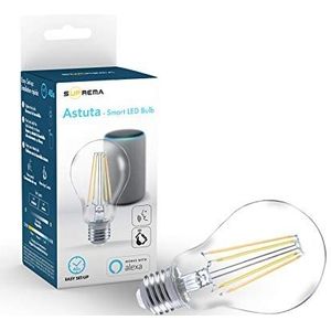 Suprema Astuta-Lampadin LED filament E27 Smart, compatibel en gecertificeerd Alexa, dimbaar, met kleurverandering instelbaar warmwit 7 W