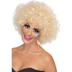 Smiffys, Unisex jaren 70 Funky Afro Pruik, One Size, Blond, 42018