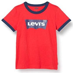 Levi's Kids Lvb-Batwing Ringer Tee voor jongens, 10-16 jaar, Super Red, 14 Jaren