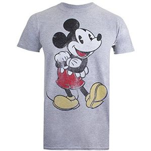 Disney Vintage Mickey T-shirt voor heren, Sport Grijs, S