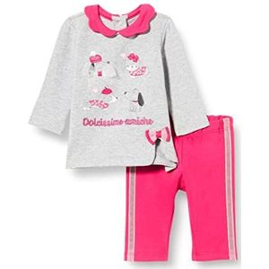 Chicco Babymeisjes shirt met korte mouwen (set van 2), grijs en roze, 0 Maand