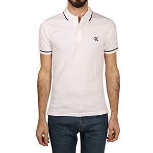 Calvin Klein Jeans heren tipping slim polo shirt, Bright White, XS