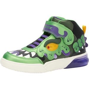 Geox Jongens J Grayjay Boy Sneakers, Green Purple, 24 EU