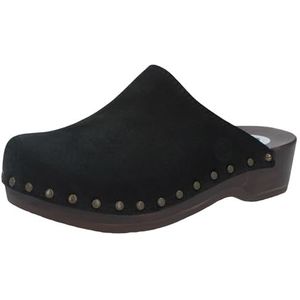 Berkemann Uniseks natuur-Toeffler houten schoen, zwart, 38 EU, zwart, 38 EU