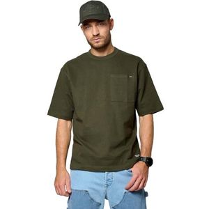 Kaporal, Heren T-shirt, losse pasvorm, korte mouwen, ronde hals, model Vivek, kleur donker kaki, maat S, Donkere Khaki, S