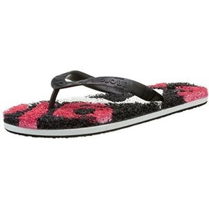 Globe Merkin-Matrix Teenslippers, uniseks, volwassenen, zwart rood zwart wit, 40.5 EU