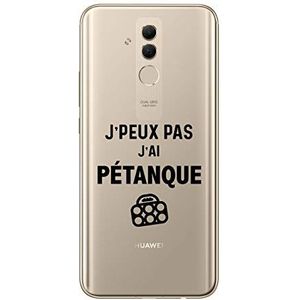 Zokko Beschermhoes voor Huawei Mate 20 Lite Jpeux Pas J'Ai Petanque – zacht, transparant, inkt zwart
