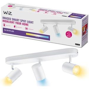 WiZ Opbouwspot Imageo 3-Lichts - GU10 - Warm- tot Koelwit Licht - Slimme LED Verlichting - Draaibare Spots - 3 x 5 W - Wit
