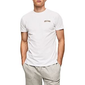 Pepe Jeans Ronson T-shirt voor heren, Wit, XS