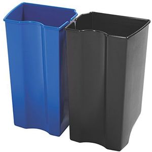 Rubbermaid Commercial Products 1902006 30 liter Stap Stap Op RVS Afvalmand Dual Rigid Liner Set