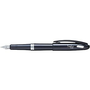 Pentel TRF94A-C Tradio Black and White Edition Vulpen met hoogwaardige iridium-veer behuizing, hoogglans, zwart/blauw