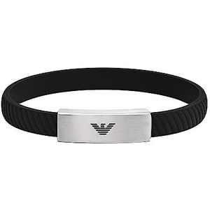 Emporio Armani Armband voor Mannen, Roestvrij Staal ID Armband, Lengte: 185-195mm, Breedte: 30mm, Hoogte: 9mm, EGS2996040