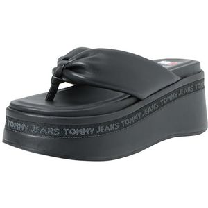 Tommy Jeans Tjw Wedge Sandaal voor dames, Zwart, 40 EU