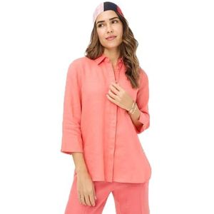 Blouse - Effen - Linnen - Normale Pasvorm - Driekwart Mouw