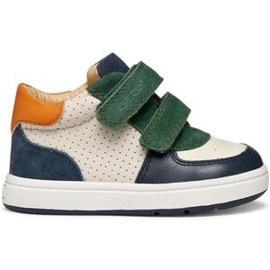 Geox - Biglia - Sneakers - Wit met Marineblauwe Details - Ademend en Flexibel