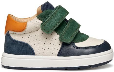 Geox - Biglia - Sneakers - Wit met Marineblauwe Details - Ademend en Flexibel