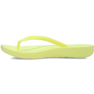 Fitflop Iqpillow Flip Flop Solid Flat Sandaal voor dames, Geel, 40 EU