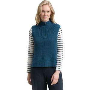 TOM TAILOR dames pullunder, 38879 - Dark Petrol Melange, XL