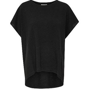 Part Two Damesvest, brede schouder, ronde hals, losse pasvorm, gebreide taille, zwart, 32, zwart, XS