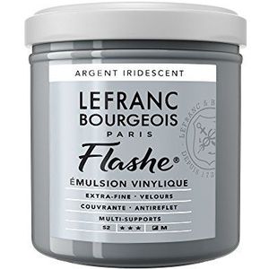 Lefranc Bourgeois 300622 Flashe acryl- en vinylverf, lichtecht, dekkend en bestand tegen veroudering - 125ml Pot, Silver Iridescent