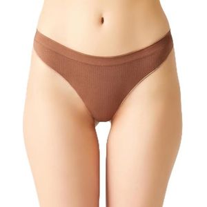 LOS OJOS Braun Geribbelde naadloze Braziliaanse modellen slip ribbed Brasil, bruin, XS